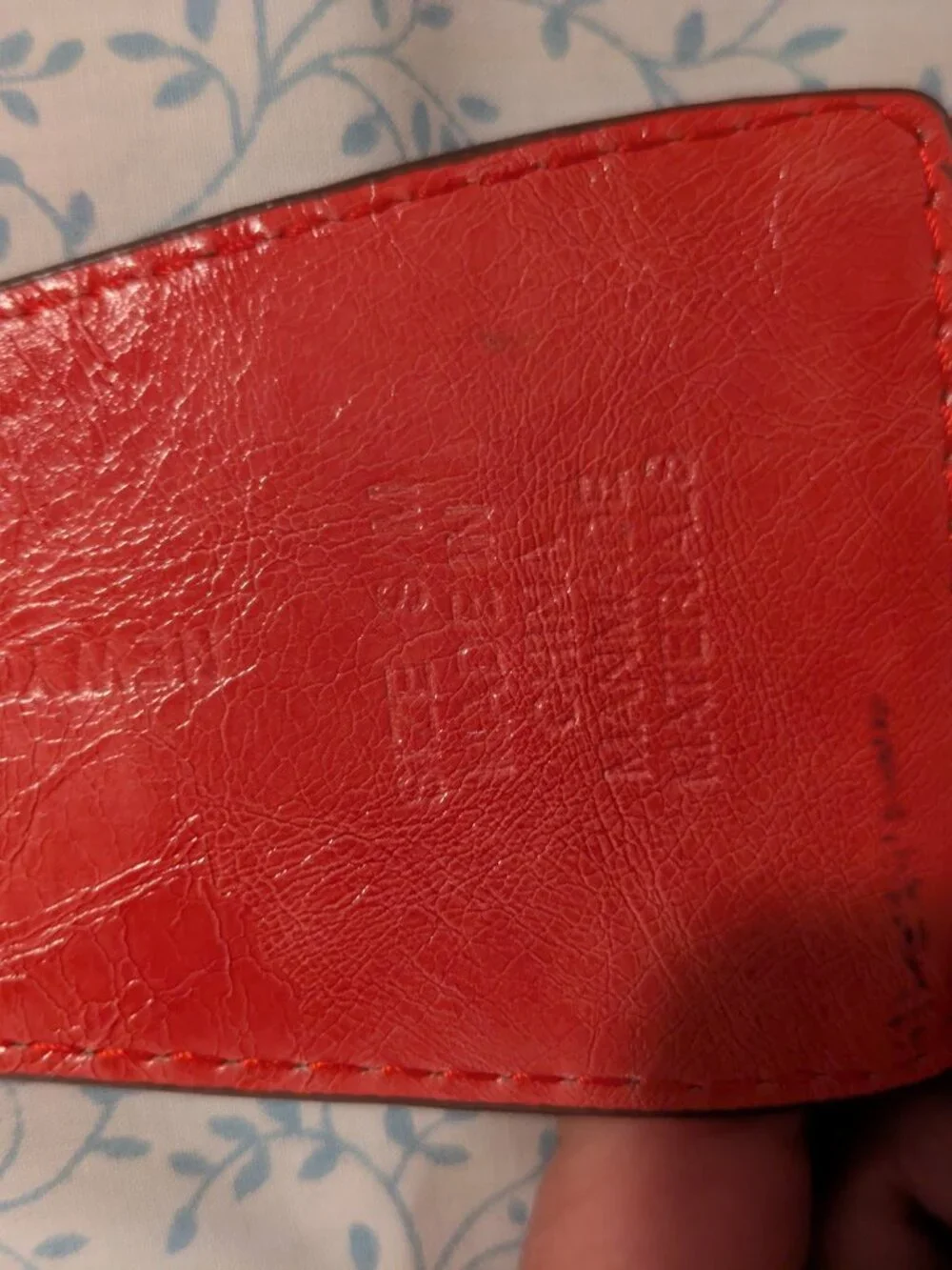 Vibrant red textured leather belt w/ polished silver buckle Medium.
